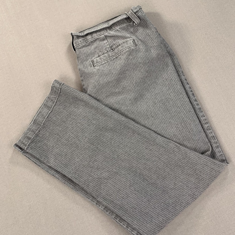 Riders by Lee Pant Women 14 Gray Mid Rise Straight Leg Stretch Herringbone 34x31